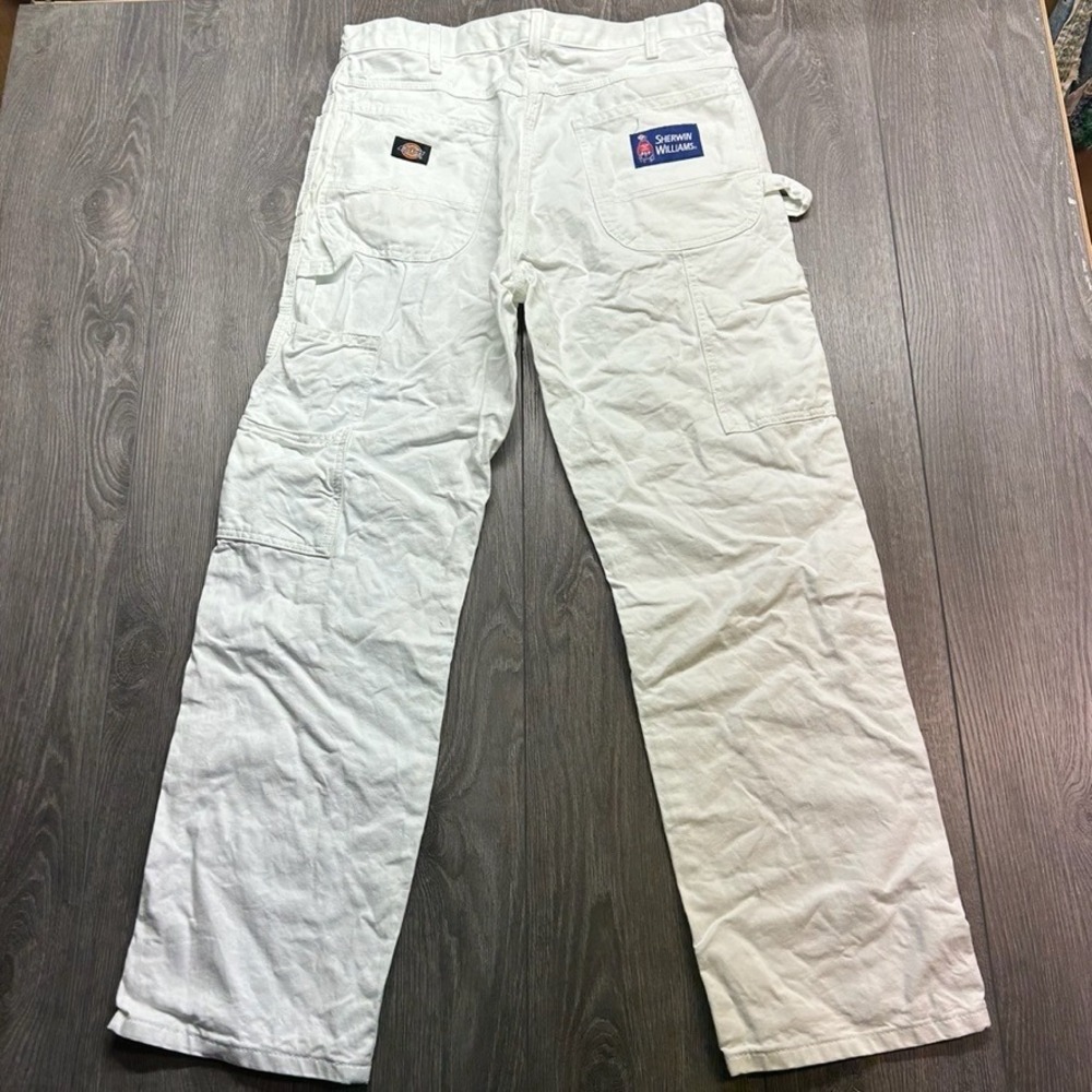 Vintage Dickies Sherwin Williams Painter Pants Mens 34x30 White Utility Workwear